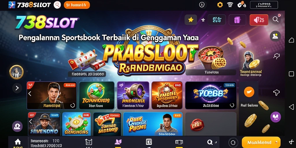 Screenshot utama 738SLOT yang menampilkan antarmuka taruhan olahraga.