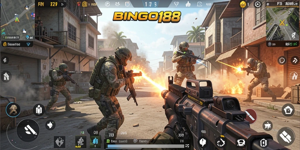Screenshot BINGO188 menampilkan aksi tembak-tembakan yang mendebarkan.