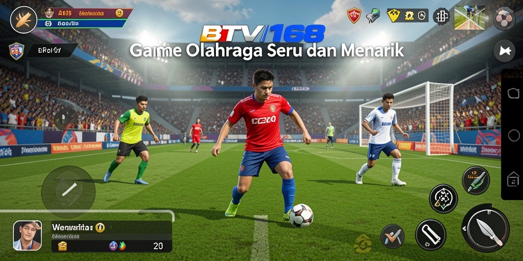 Tampilan utama BTV168 dengan gameplay olahraga yang seru.
