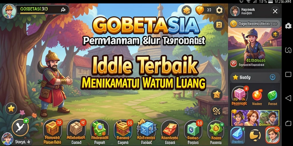 Tampilan utama gameplay GOBETASIA yang menampilkan keragaman fitur Idle.