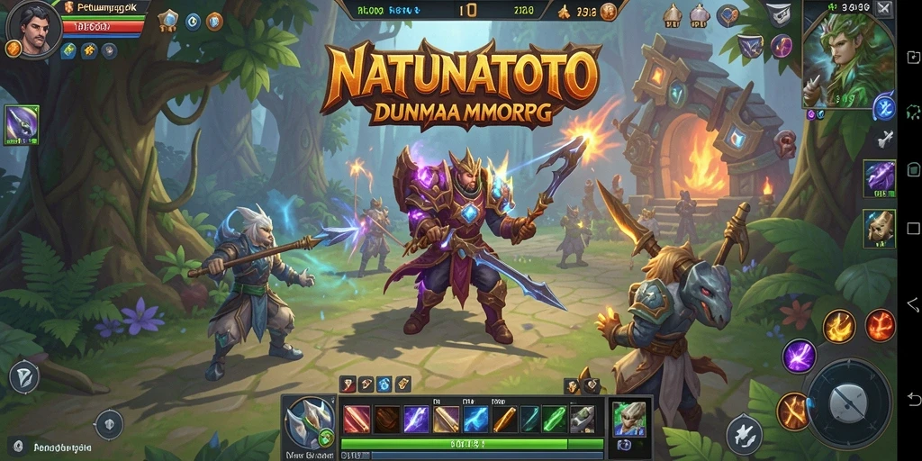Tangkapan layar utama dari gameplay NATUNATOTO yang menampilkan pertarungan mendebarkan.