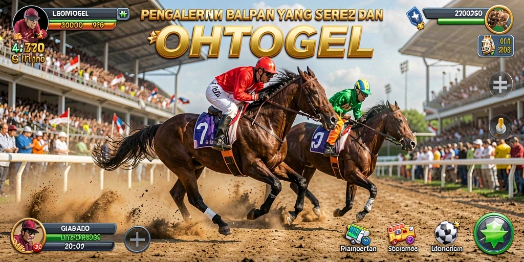 Screenshot OHTOGEL menampilkan aksi balapan yang mendebarkan dan mobil keren.