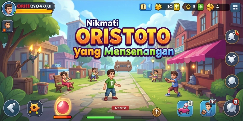 Tangkapan layar utama gameplay ORISTOTO yang menampilkan kesenangan Idle.