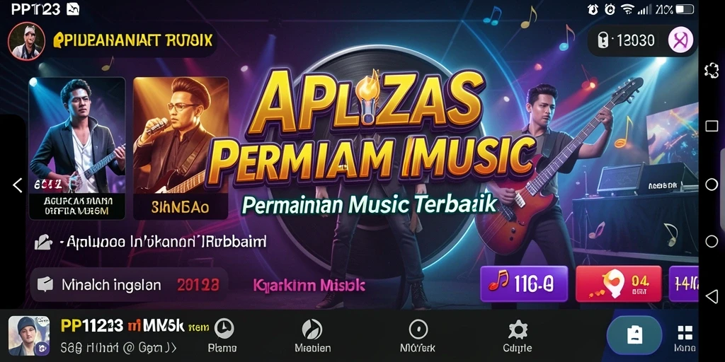 Tampilan gameplay PP123 dengan banyak pilihan lagu musik.