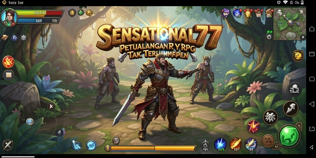 Screenshot menunjukkan karakter dalam pertempuran epik di SENSATIONAL77.