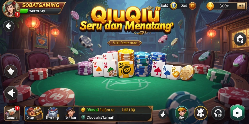 Screenshot menampilkan gameplay QiuQiu yang intens dan seru.