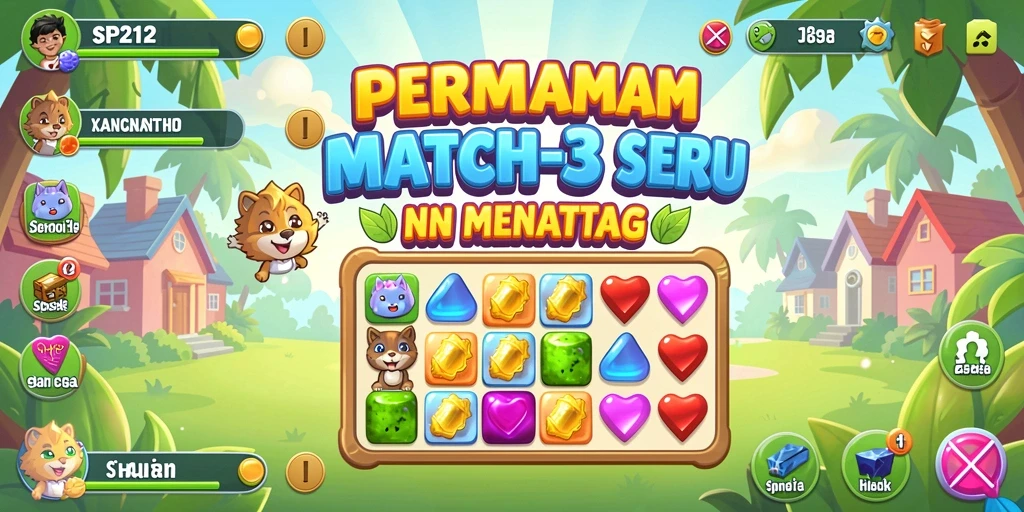 Gameplay seru SP212 dengan tantangan Match-3 yang menarik.
