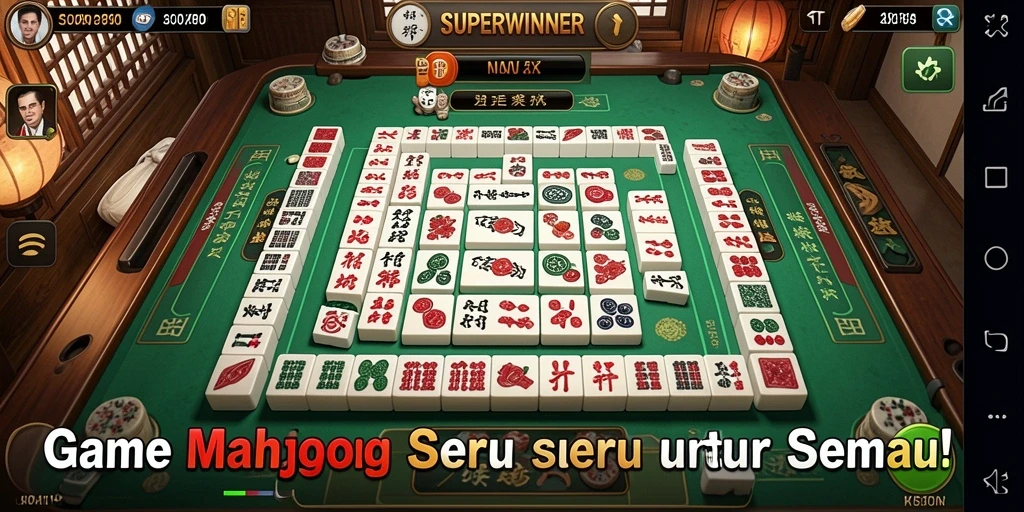 Tampilan menarik dari gameplay Mahjong SUPERWINNER.