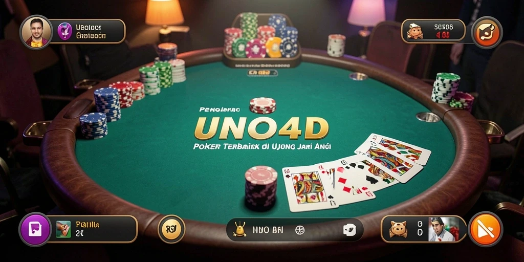 Screenshot utama gameplay Poker di UNO4D menunjukkan keseruan bermain.